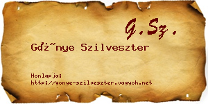 Gönye Szilveszter névjegykártya